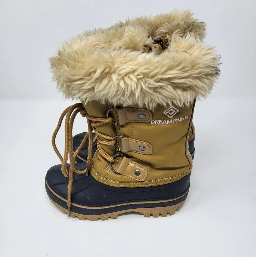 Dream Pairs Girls Size 10 Forester Faux Fur Zip‎ Closure Snow Waterproof Boots